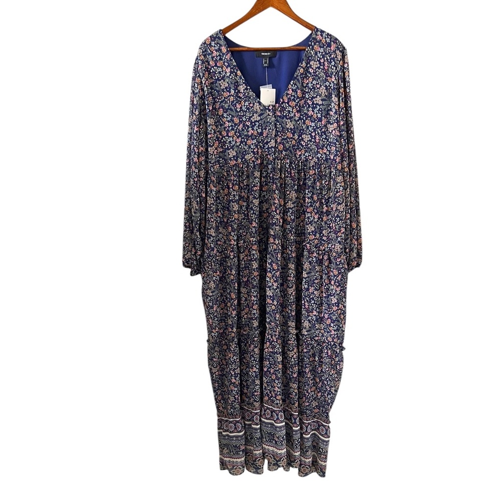 Forever 21 NEW Chiffon Floral Button Front Maxi Dress Size 3X